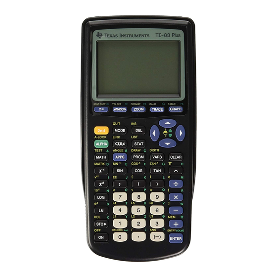 Texas Instruments TI-83 Plus Manuel D'utilisation