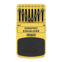 Behringer Graphic Equalizer EQ700 Guide Rapide