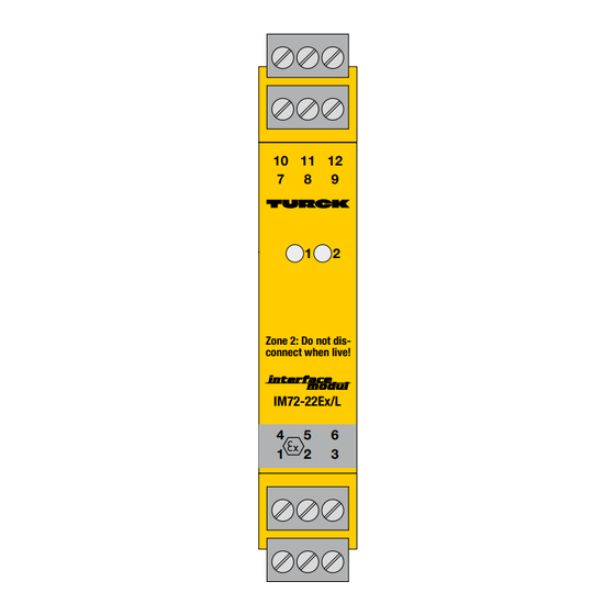 turck IM72-11Ex/L Guide D'utilisation Rapide