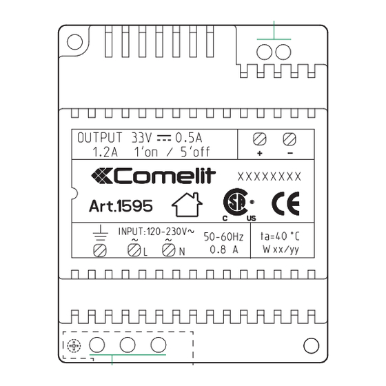 Comelit 1595 Manuel Technique