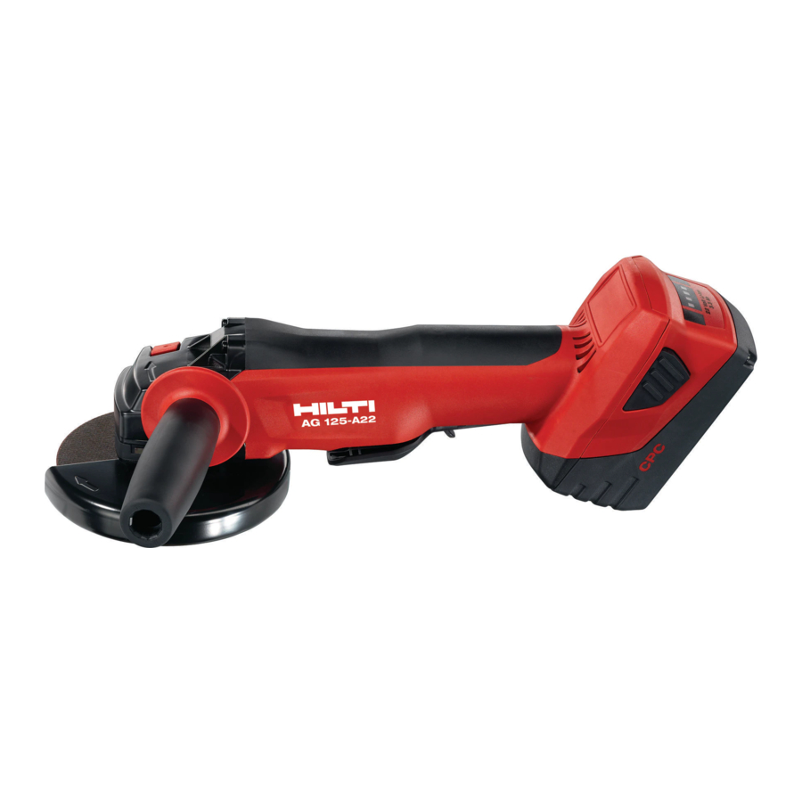 Hilti AG 125-A22 Mode D'emploi