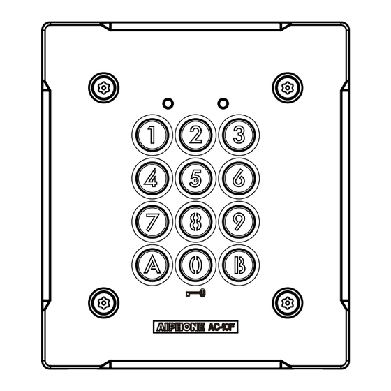 Aiphone AC-10F Notice D'installation Et D'utilisation