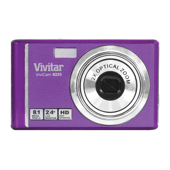 Vivitar ViviCam 8225 Guide De L'utilisateur