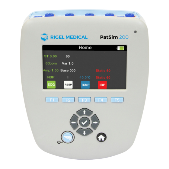 Rigel Medical PatSim 200 Guide D'utilisation Rapide