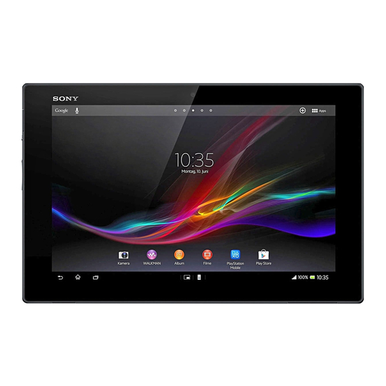 Sony Xperia Tablet Z SGP321 Guide De L'utilisateur