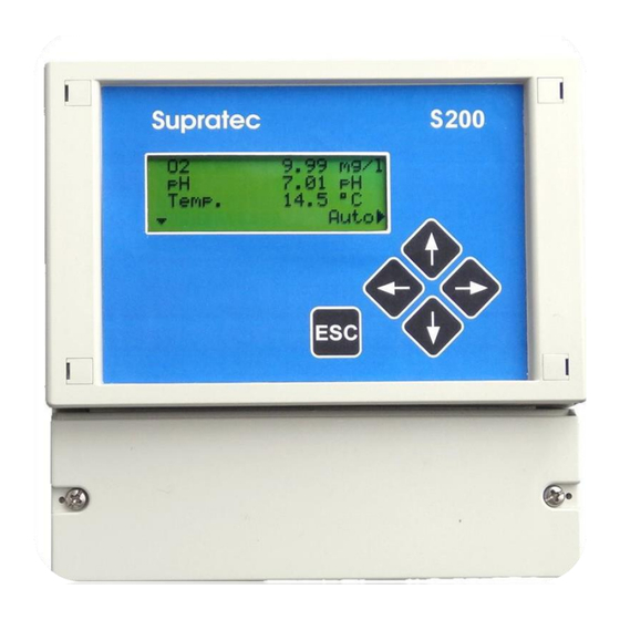 Supratec Aqualabo S200 Open Manuel Utilisateur