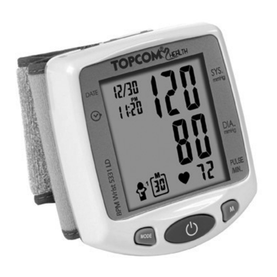 Topcom BPM WRIST 5331 Manuel D'utilisateur