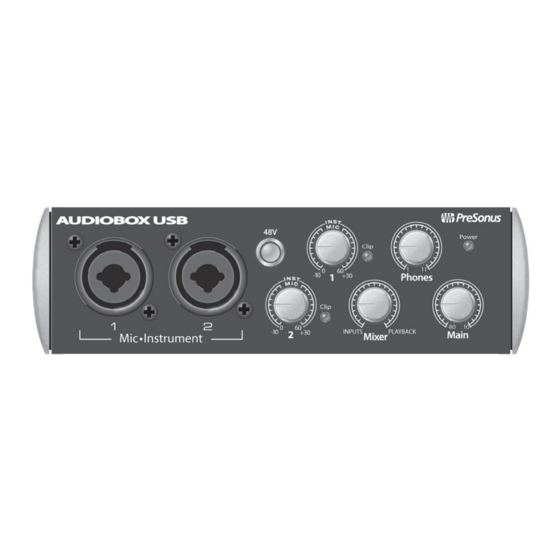 PRESONUS AudioBox USB Mode D'emploi