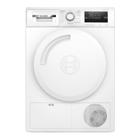 Bosch WTN83203FG Manuel D'utilisation Et Notice D'installation