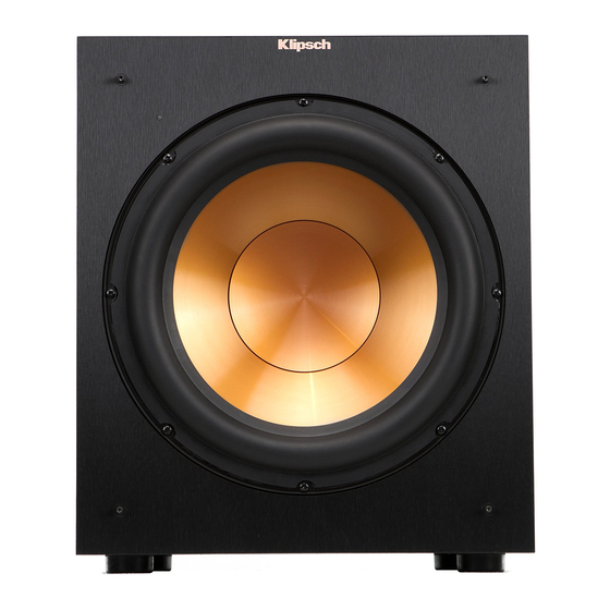 Klipsch R-8SW Manuel De L'utilisateur