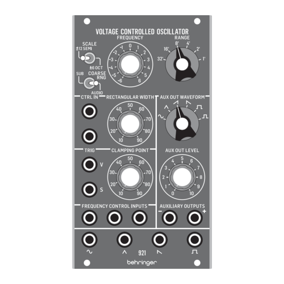 Behringer 921 Guide Rapide