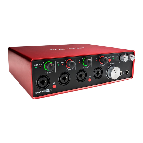 Focusrite Scarlett 18i8 Guide De L'utilisateur
