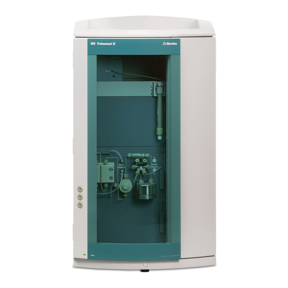 Metrohm 850 Professional IC Cation Mode D'emploi