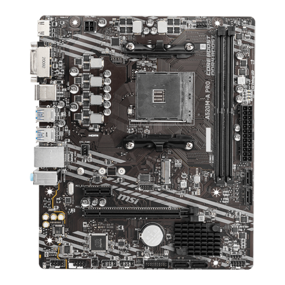 MSI A520M-A PRO Mode D'emploi