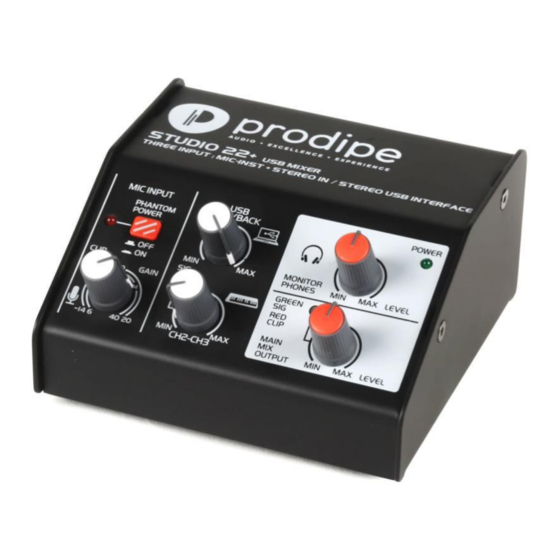 Prodipe STUDIO 22+ Manuels