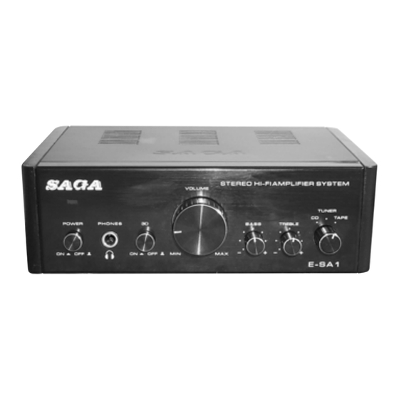 Saga E-SA 1 Mode D'emploi