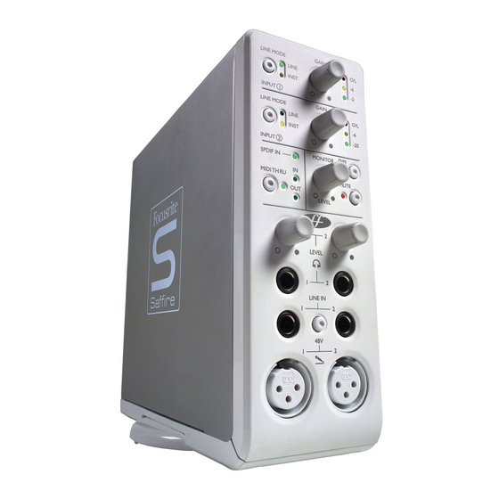 Focusrite Saffire Manuel D'installation