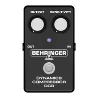 Behringer DYNAMICS COMPRESSOR DC9 Mode D'emploi