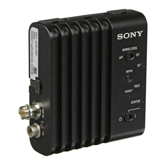 Sony CBK-WA100 Mode D'emploi