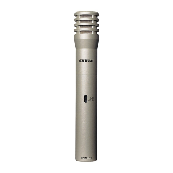 Shure KSM109 Guide De L'utilisateur