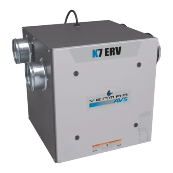 Venmar AVS K7 HRV Guide D'installation Et D'utilisation