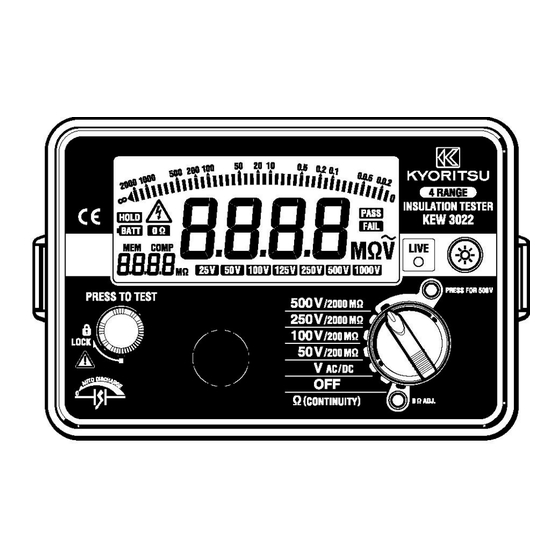 Kyoritsu Electrical Instruments Works KEW 3021 Manuel D'utilisation