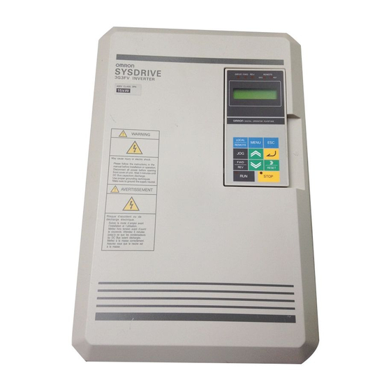 Omron SYSDRIVE 3G3FV Guide D'installation