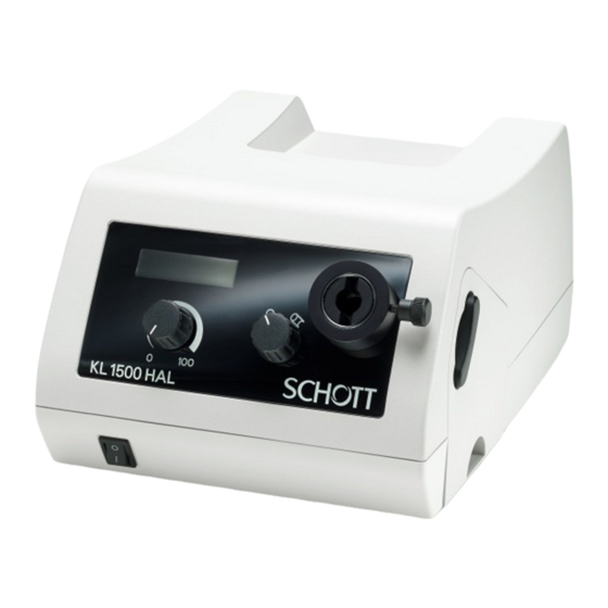 SCHOTT KL 1500 HAL Mode D'emploi