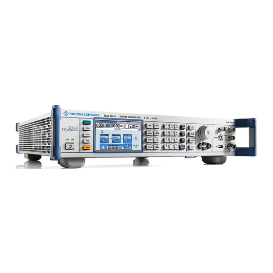 Rohde & Schwarz SMA100A Guide De Démarrage Rapide