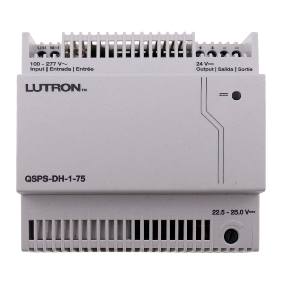 Lutron QSPS-DH-1-75 Guide Rapide