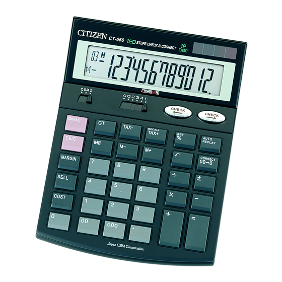 Citizen CT-666 Instructions D'utilisation