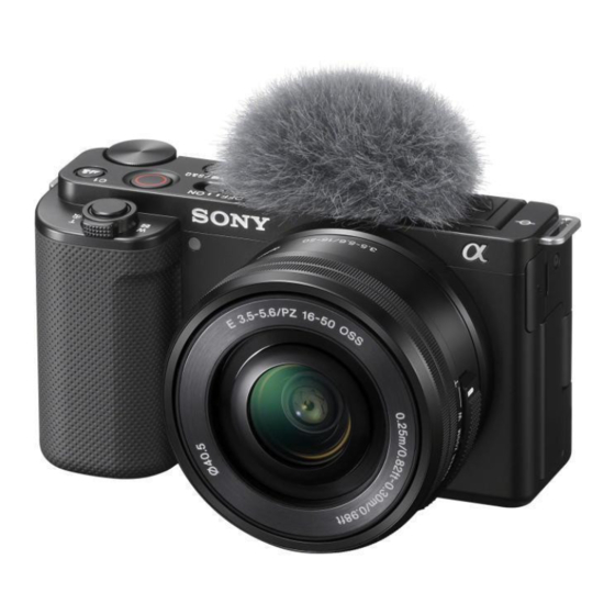 Sony ZV-E10 Guide De Démarrage