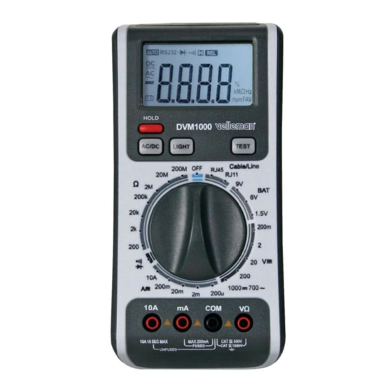 Velleman DVM1000 Mode D'emploi