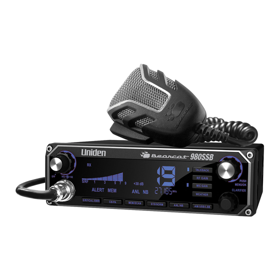 Uniden Beancat 980 SSB Manuel Du Propriétaire