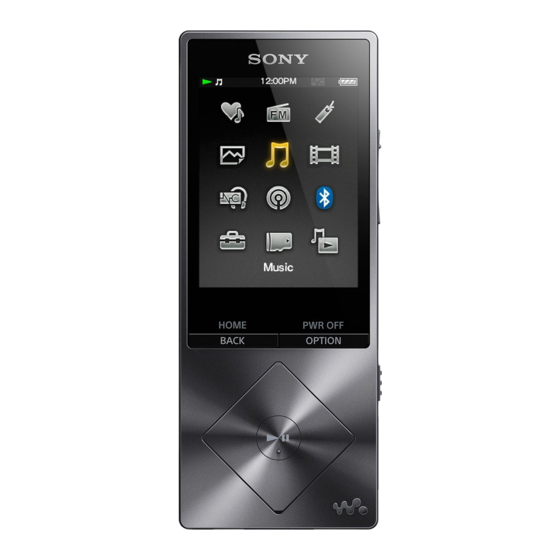 Sony WALKMAN NW-A25 Guide D'aide