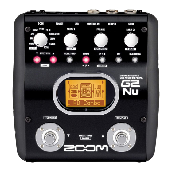 Zoom G2Nu Manuels