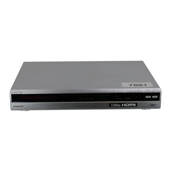 Sony RDR-HX1025 Mode D'emploi