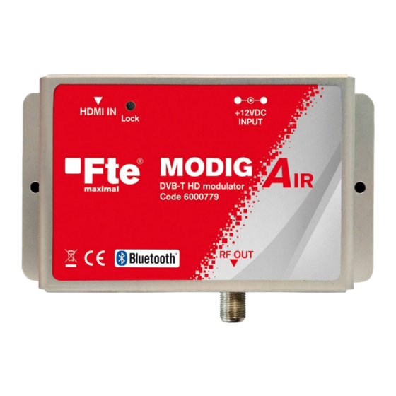 FTE Maximal MODIG AIR Manuel Utilisateur