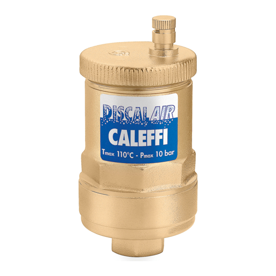 CALEFFI DISCALAIR 551 Série Manuel D'utilisation