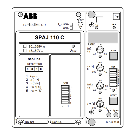 ABB SPAJ 110 C Manuel D'utilisation Et Description Technique