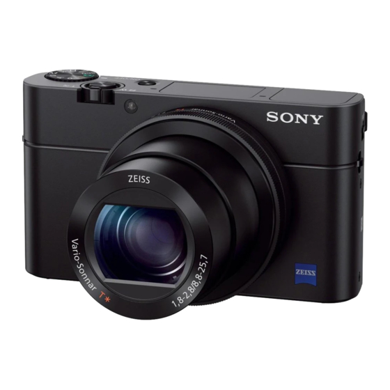 Sony Cyber-shot DSC-RX100 Guide De L'utilisateur