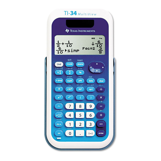 Texas Instruments MultiView TI-34 Mode D'emploi