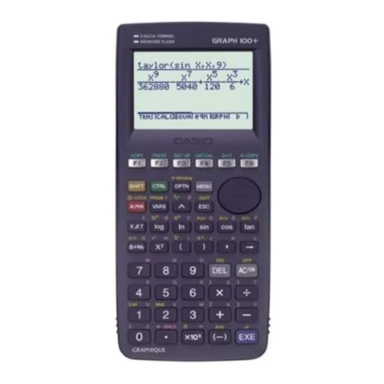 Casio Graph 100+ Mode D'emploi