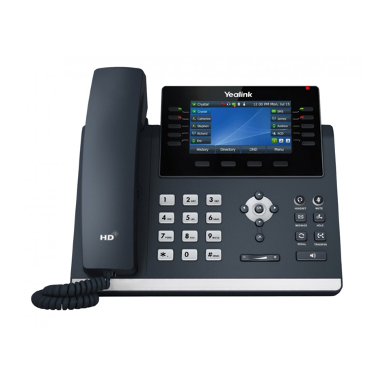 Yealink SIP-T46U Guide De Démarrage Rapide