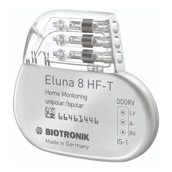 BIOTRONIK ProMRI Eluna 8 SR-T Manuel Technique