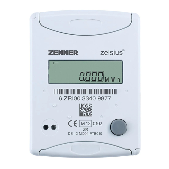 Zenner zelsius C5 - IUF Notice D'installation Et D'utilisation