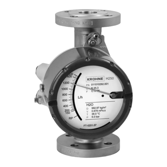 KROHNE H250 M40 Supplément Au Manuel