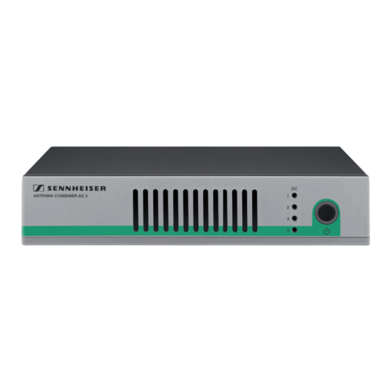 Sennheiser AC 3 Notice D'emploi