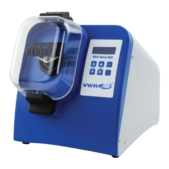 VWR Mini Bead Mill Manuel D'utilisation