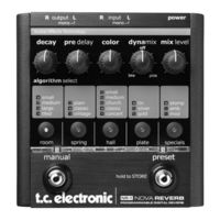 T.C. Electronic NR-1 Nova Reverb Mode D'emploi